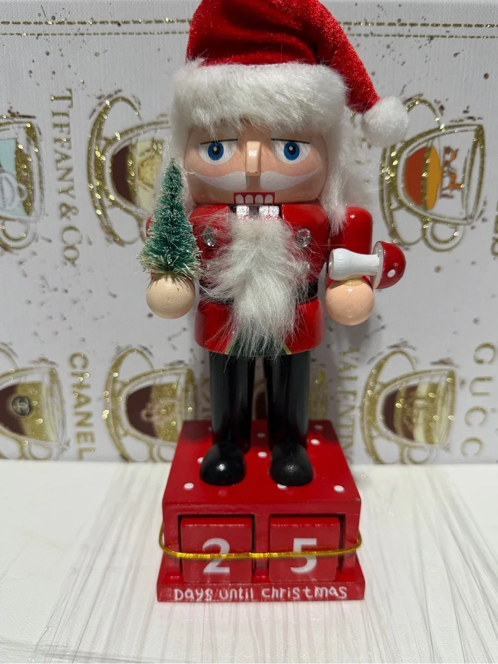 Wooden Santa Nutcracker Christmas Countdown Advent Calander